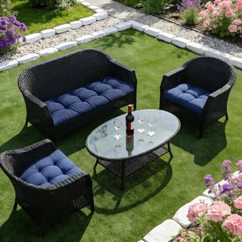 wicker chair cushions of 3 pieces, waterproof cushions, package contents