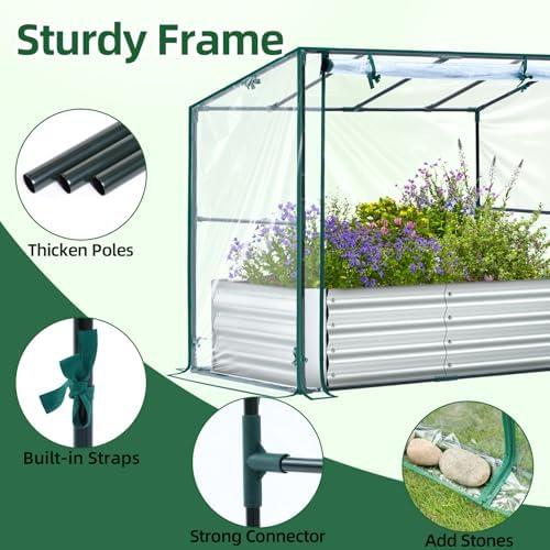 ohuhu 4x2x1 ft raised garden bed outdoor with showing dimensions