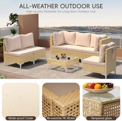 boho outdoor patio furniture set - 3 piece shown in use