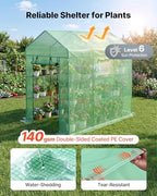 vevor walk-in greenhouse, 54" x 81.1" x 77.2" showing dimensions