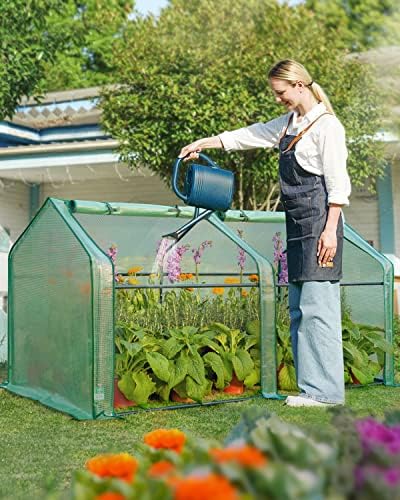 quictent mini greenhouse for indoor outdoor, portable quick-setup shown in use