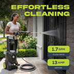 sun joe spx100-go electric pressure washer, 13-amp, 4, side view