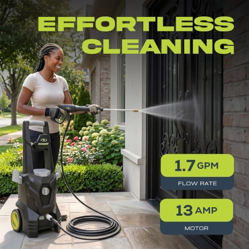sun joe spx100-go electric pressure washer, 13-amp, 4, side view