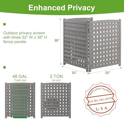 3-panel outdoor air conditioner fence screen, outside wood, package contents