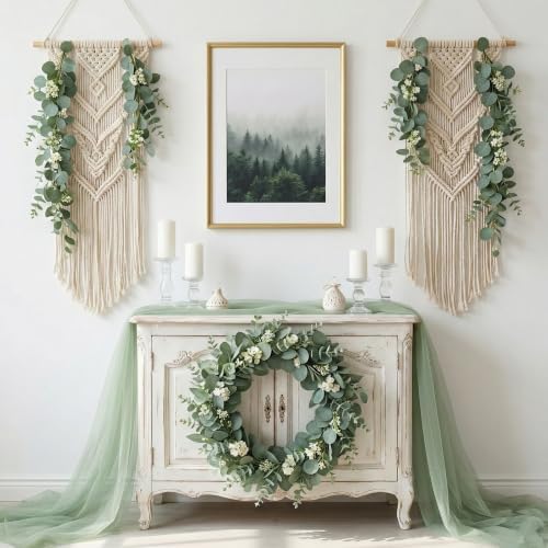 lovemoon 130 pcs mixed eucalyptus stem, artificial greenery, side view