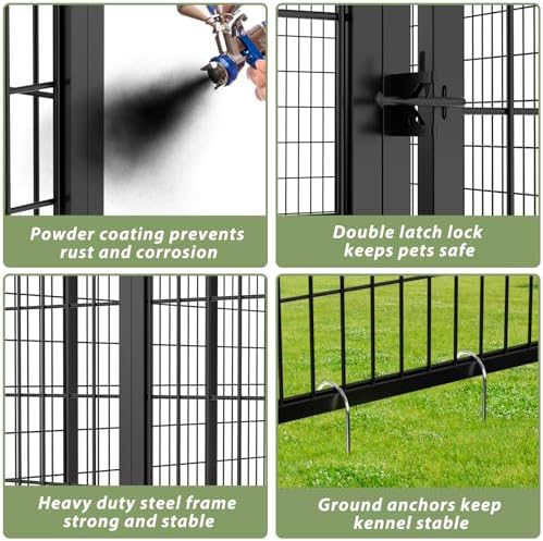 lovmor 8' x 4' outdoor dog kennel with, side view