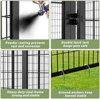 lovmor 8' x 4' outdoor dog kennel with, side view