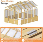 jocisland 6 x 8-ft wooden greenhouse, close-up detail