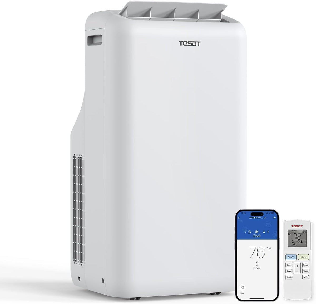 tosot 14,000 btu wifi portable air conditioner, aomi, main product view