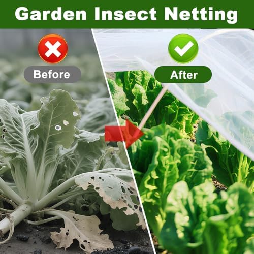 agfabric garden netting 16'x30' insect pest barrier bird showing dimensions