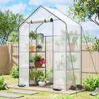 superlele walk-in greenhouse with white pe mesh cover, view 9