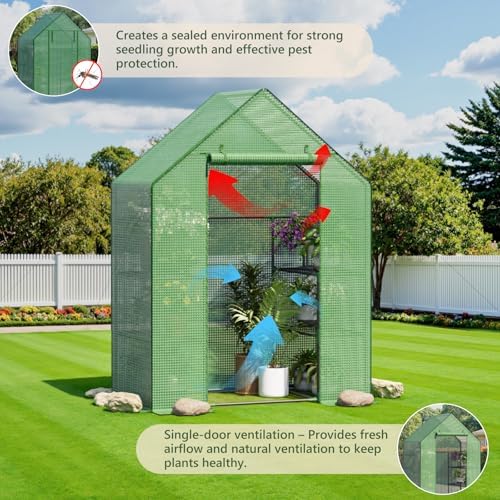 small greenhouse for outdoors, walk-in plant greenhouse with, side view