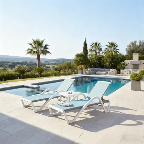 purple leaf patio chaise lounge set of 3 shown in use