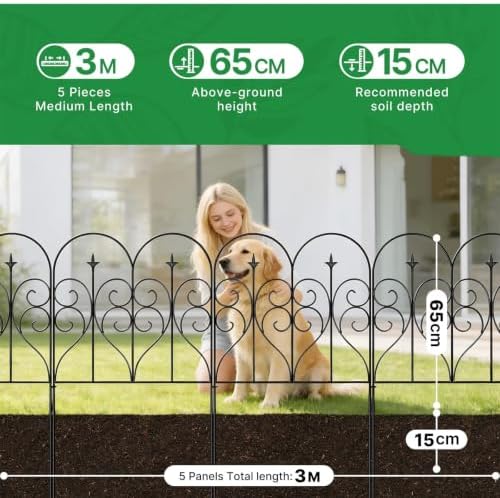 thealyn garden fence 32" x 10ft, 5 panels shown in use