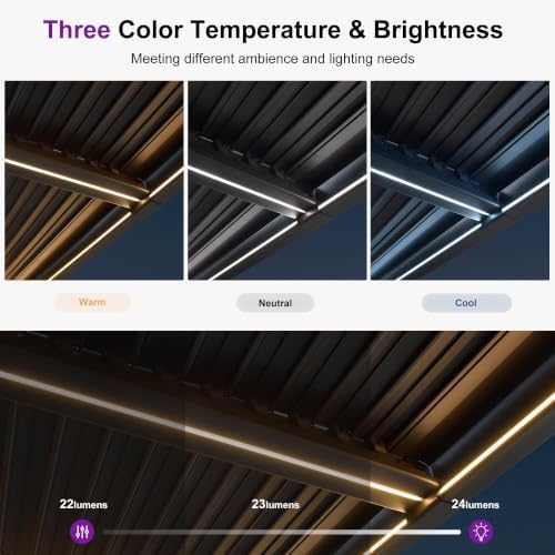 purple leaf 92ks outdoor pergola 13' x 25' showing dimensions