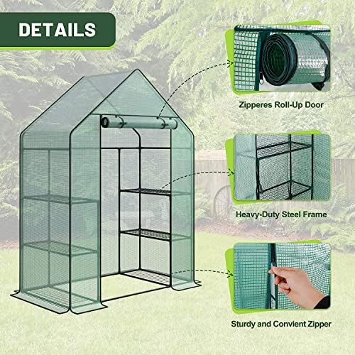 3 tiers 6 shelves walk-in green house, portable, package contents
