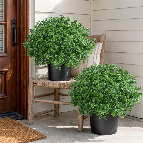 fake potted plants artificial plants for outdoors decor, close-up detail