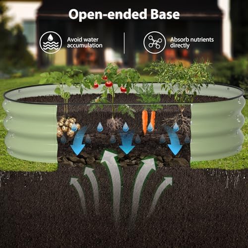 winpull raised garden bed kit, 4x2x1 ft galvanized showing dimensions