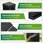 mondaria semi-closed privacy fence panels with 2 posts showing dimensions