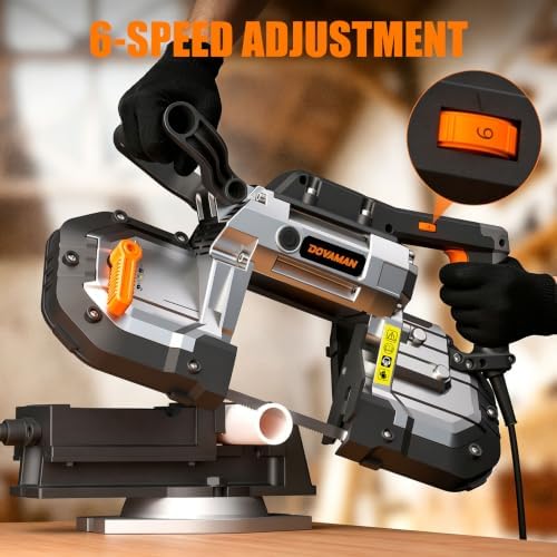 dovaman portable band saw, 10a variable speed, 5", side view