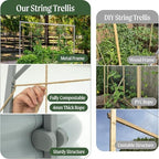 vego garden 8.0ft long tomato metal frame trellis, side view