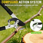yesker 27-35" extendable loppers for tree trimming heavy showing dimensions