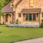 flexible picket fence garden border, plastic decorative landscape, front angle view