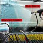 adjustable long-range chemical injection, 2-2.5 gpm, 45ft hose shown in use