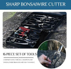 bonsai tree kit, bonsai tool set,carbon steel scissors shown in use