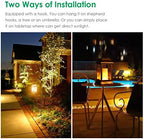 TomCare Flickering Flame Solar Lights Outdoor Metal Hanging Lantern, 2 Pack | Realistic Flame Effect, Charges in 6-8 Hours, 10-12-Hour Runtime, IP65 Waterproof, Auto On/Off for Patio, Garden and Porch