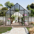 10x20 ft polycarbonate greenhouse large heavy duty aluminum, close-up detail