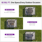 purple leaf 92ks louvered pergola 8' x 10', front angle view