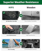 hips outdoor potting table bench with 3-tier storage, close-up detail