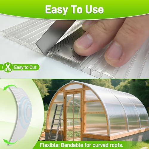 quibbay 8pcs polycarbonate greenhouse panels, 6' x 4' showing dimensions