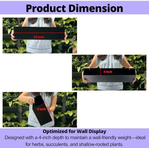 lalagreen wall planter for outdoor plants (24in, 4 showing dimensions