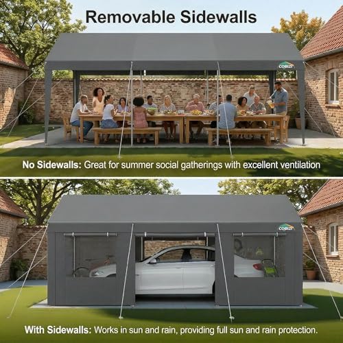 cobizi 12x20 ft heavy duty carport with galvanized, package contents