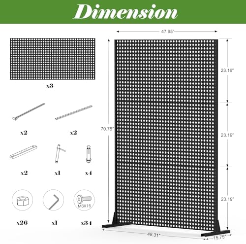 domi metal privacy screen, freestanding outdoor indoor divider on a desk or shelf