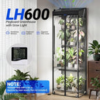 barrina lh600 pegboard indoor greenhouse with grow light shown in use