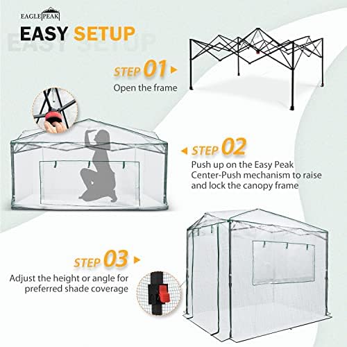 eagle peak 8x6 easy setup pop up greenhouse shown in use