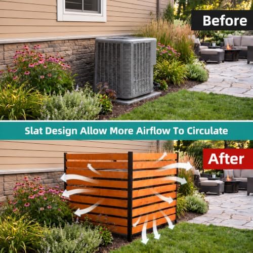 48x48in outdoor privacy fence screen for ac unit, close-up detail