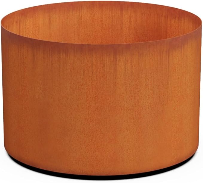 Plantercraft Large Round Planters for Outdoor Plants - 36 Inch Corten Steel Planter | Extra Large Outdoor Planters for Patios, Decks & Commercial Spaces