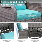 2-seat modern patio furniture set with swivel rocking, package contents