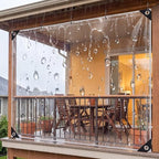 8' x 10' outdoor clear tarp curtain waterproof shown in use