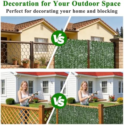 icover 59 * 157in artificial ivy privacy fence showing dimensions