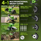 cordless weed wacker, 20000rpm battery powered weed eater, side view