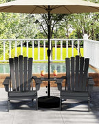 GREENVINES Folding-Adirondack-Chairs-Set-of-2 | HDPE Plastic | Throne Series | Fire Pit Chair | All Weather | for Outdoor Patio Deck Backyard Poolside | Black