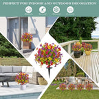fajunzh artificial topiary bushes for outdoors with spike showing dimensions