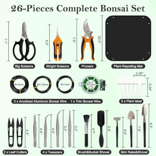 bonsai tools set, 26 pcs garden tools set shown in use