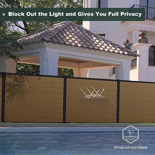 mondaria privacy fence panels for outside,6ft(w) x 6ft(h), side view