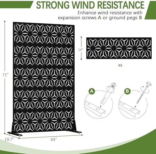 cofar metal privacy screen outdoor 72" h×44" w shown in use